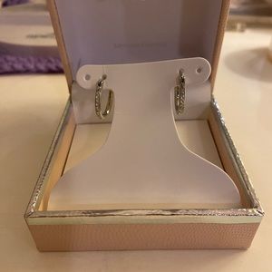 silver crystal hoops